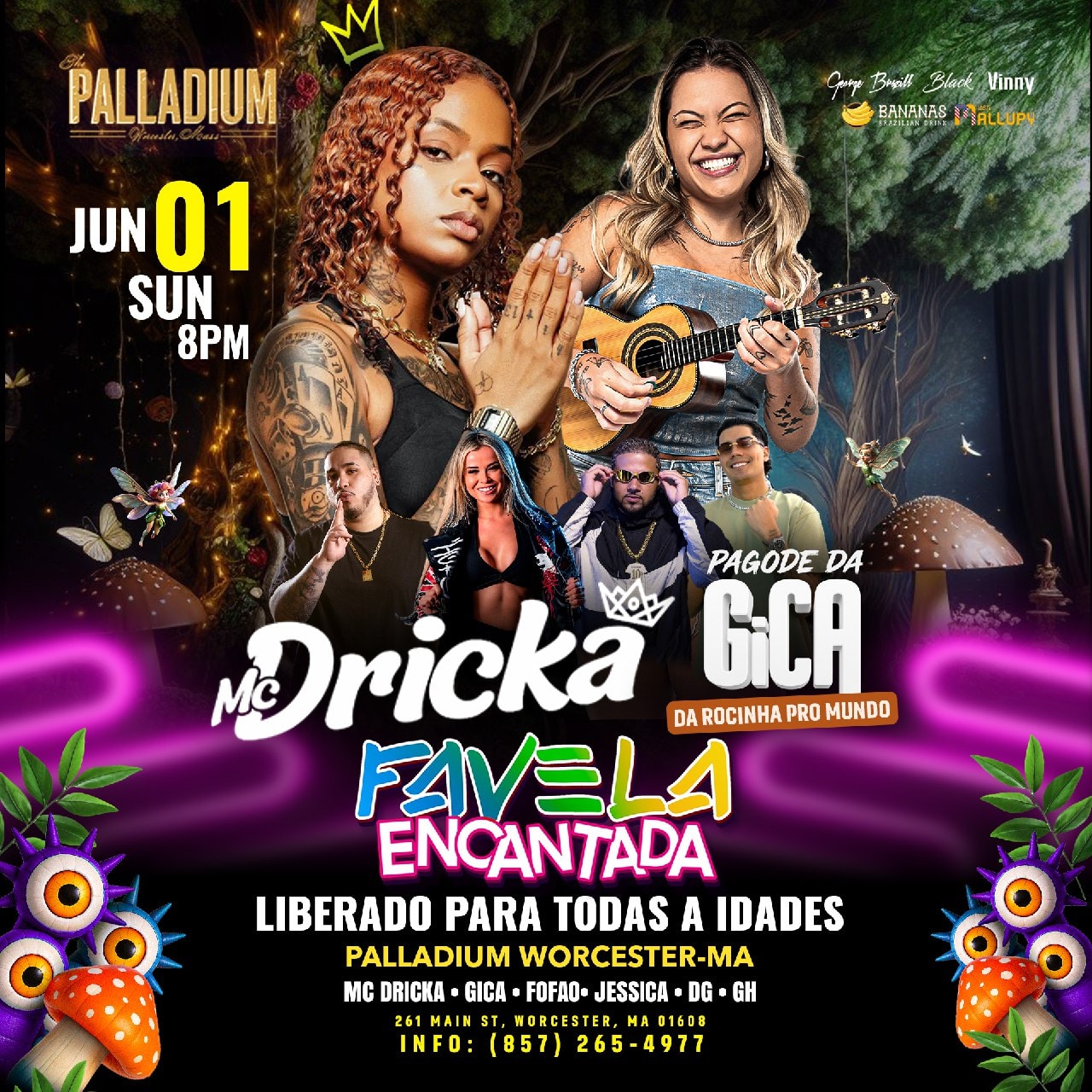 06 01 2025 MC DRIKA & PAGODE DA GICA Favela Encantada Worcester Palladium iBlackUSA