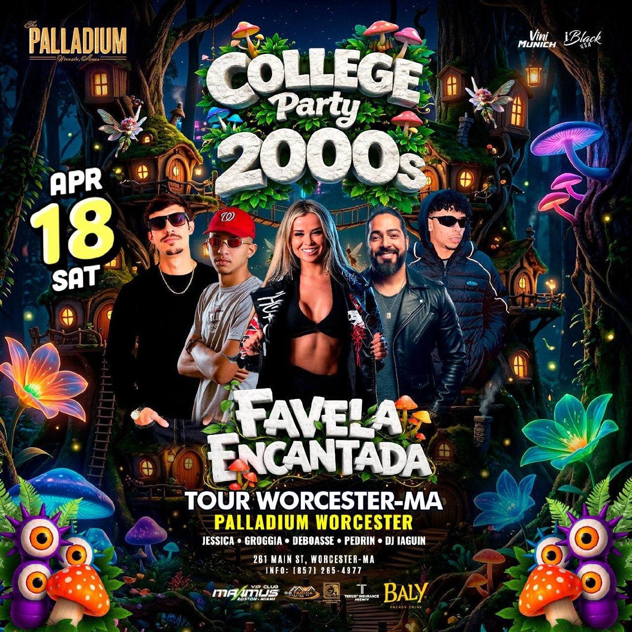 04 18 2026 COLLEGE PARTY 2000s FAVELA ENCANTADA — PALLADIUM WORCESTER MA — IBLACKUSA